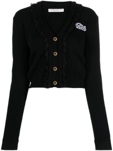 Alessandra Rich cardigan en maille Rich à design nervuré - Noir