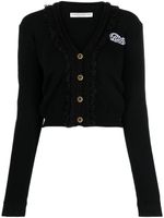 Alessandra Rich cardigan en maille Rich à design nervuré - Noir