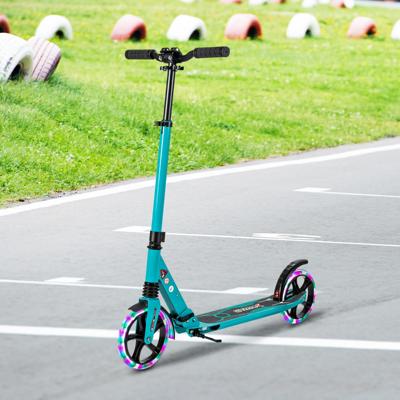 Kinderstep Opvouwbaar met Verlichting Scooter in Hoogte Verstelbaar met Draagriem Turquoise