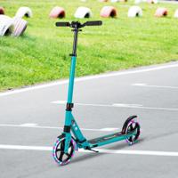 Kinderstep Opvouwbaar met Verlichting Scooter in Hoogte Verstelbaar met Draagriem Turquoise
