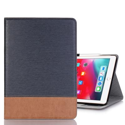 Cross textuur horizontale Flip PU lederen case voor iPad Pro 11 inch (2018) met houder & kaartsleuven & portemonnee (donkerblauw)