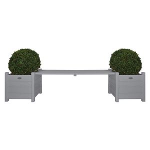 Esschert Design bank met plantenbak grijs cf33g