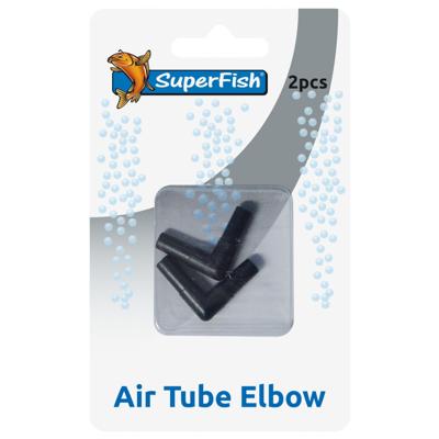 Superfish Luchtslang Elleboog 2-pack voor Aquarium, 4-6mm Compatibel, Zoet- & Zoutwater Safe