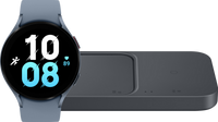Samsung Galaxy Watch5 4G Blauw 44mm + Duo Draadloze Oplader 15W - thumbnail