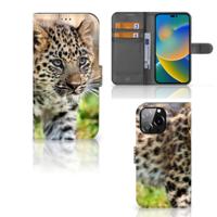 iPhone 14 Pro Max | Telefoonhoesje | Met pasjeshouder | Baby Luipaard