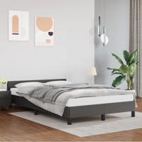 Bedframe met hoofdbord kunstleer grijs 120x200 cm