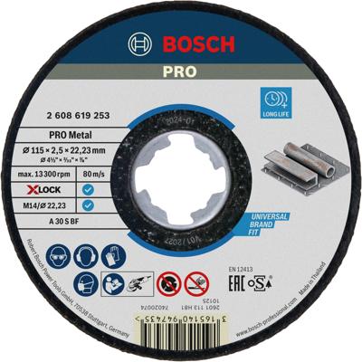 Bosch Accessoires X-LOCK Slijpschijf Expert for Metal 115x2.5x22.23mm, recht - 1 stuk(s) - 2608619253