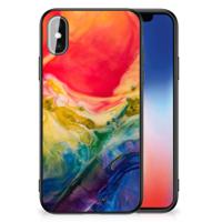 Kleurrijke Telefoonhoesje iPhone X | Xs Watercolor Dark