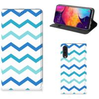 Samsung Galaxy A50 | Hoesje met Magneet | Zigzag Blauw