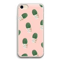 Cactusprint roze: iPhone 7 Transparant Hoesje
