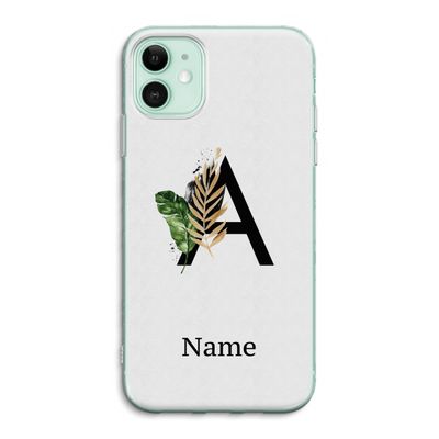 Charcoal Flora: iPhone 11 Transparant Hoesje