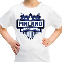 Finland schild supporter t-shirt wit voor kinderen