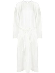 GIA STUDIOS robe mi-longue à taille nouée - Blanc