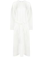 GIA STUDIOS robe mi-longue à taille nouée - Blanc