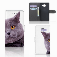 Samsung Galaxy A5 2016 Telefoonhoesje met Pasjes Kat - thumbnail