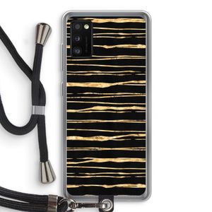Gouden strepen: Samsung Galaxy A41 Transparant Hoesje met koord