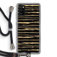 Gouden strepen: Samsung Galaxy A41 Transparant Hoesje met koord