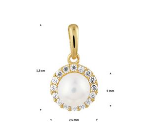 TFT Hanger Geelgoud Parel En Zirkonia