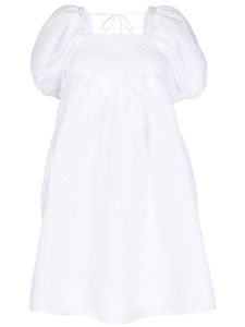 Cecilie Bahnsen robe courte texturée à manches bouffantes - Blanc