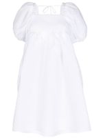 Cecilie Bahnsen robe courte texturée à manches bouffantes - Blanc