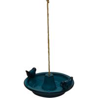 Best for Birds Vogelbad/voederschaal - blauw - keramiek - 30 x 27 x 10 cm - drink/eet schaal