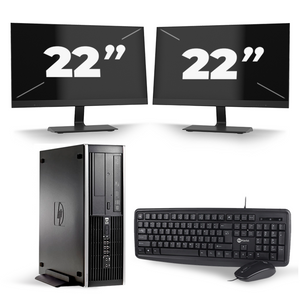 HP Compaq 8100 Elite SFF - Intel Core i7-1e Generatie - 16GB RAM - 256GB SSD - Windows 10 + 2x 22 inch Monitor