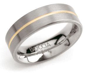 Boccia 0101-03 Ring Titanium zilver- en goudkleurig 6 mm Maat 64
