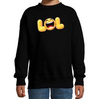 Funny emoticon sweater LOL zwart kids