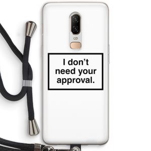 Don't need approval: OnePlus 6 Transparant Hoesje met koord