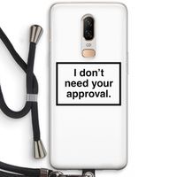 Don't need approval: OnePlus 6 Transparant Hoesje met koord