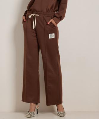 wide fit broek met label wide fit broek met label