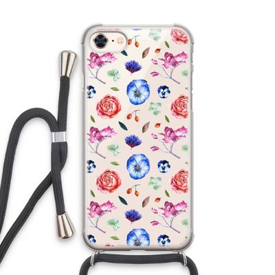 Bloemetjes: iPhone 7 Transparant Hoesje met koord