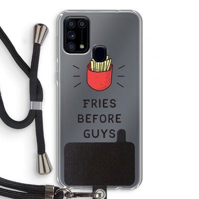 Fries before guys: Samsung Galaxy M31 Transparant Hoesje met koord