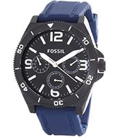 Horlogeband Fossil BQ2016 Silicoon Blauw 22mm
