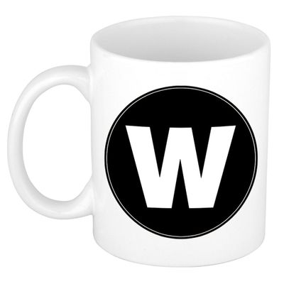 Mok / beker met de letter W voor het maken van een naam / woord of team Mok / beker met de letter W voor het maken van een naam / woord of team