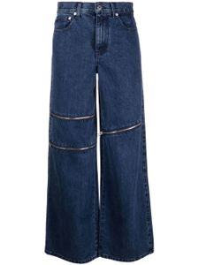 Helmut Lang jean à détails de zips - Bleu