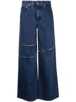Helmut Lang jean à détails de zips - Bleu