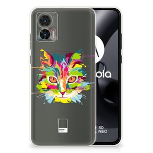 Motorola Edge 30 Neo Telefoonhoesje met Naam Cat Color