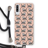 Zwarte poes: Samsung Galaxy A70 Transparant Hoesje met koord Zwarte poes: Samsung Galaxy A70 Transparant Hoesje met koord