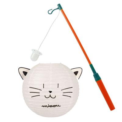 St. Maarten lampion met stokje - kat / poes thema - sint maarten - 11 november lichtje