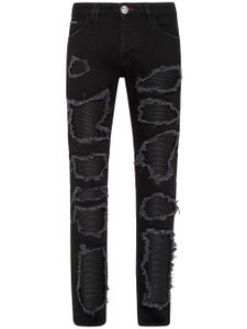 Philipp Plein jean skinny à effet usé - Noir