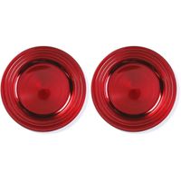 8x Diner/kerstdiner borden/onderborden rood 33 cm rond