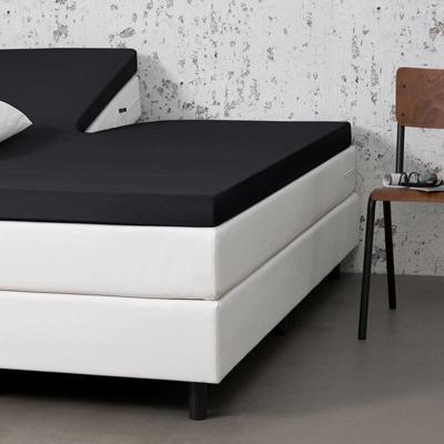 Splittopper Hoeslaken - Jersey Stretch - Zwart - 160x200 cm - Zwart - Dekbed Discounter - Dekbed-Discounter.nl