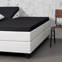 Splittopper Hoeslaken - Jersey Stretch - Zwart - 160x200 cm - Zwart - Dekbed Discounter - Dekbed-Discounter.nl