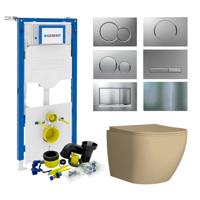 Geberit up320 Toiletset Mudo | Met Zitting | Mat Beige | Sigma Drukplaat
