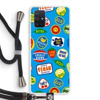 Fruitsticker: Samsung Galaxy A71 Transparant Hoesje met koord