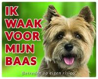 Cairn Terrier Waakbord - Ik waak voor mijn baas Blond