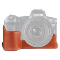 1/4 inch draad PU lederen camera half Case Base voor Canon EOS R (Brown)