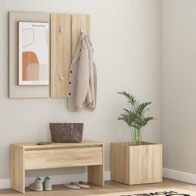 Garderobe set bewerkt hout sonoma eiken