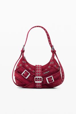 Kleine leren tas met riemen - RED - U